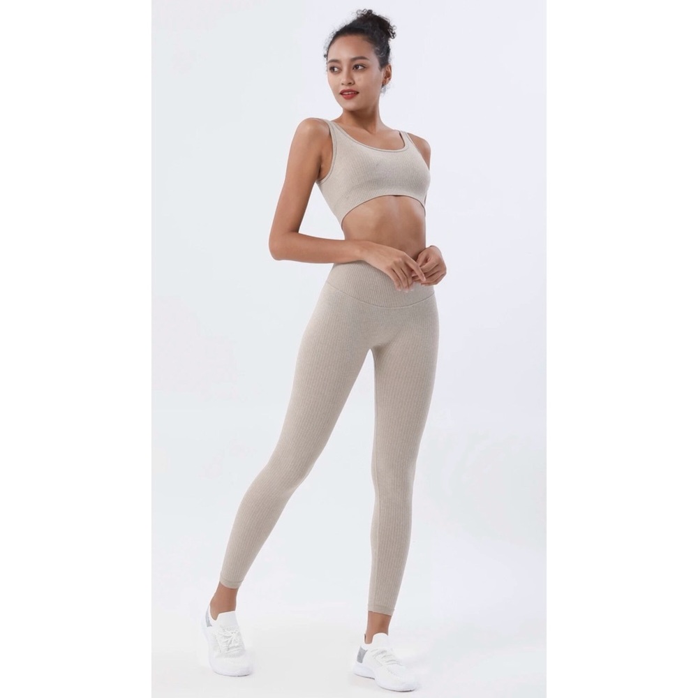 ASTORIA Seamless Ribbed Legging - Khaki
